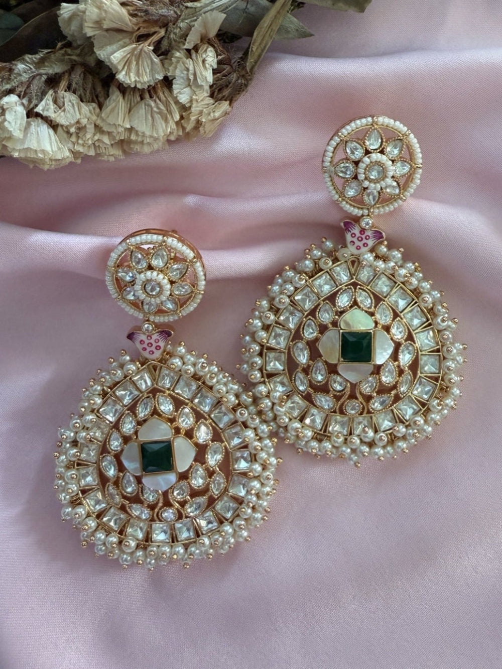 Jiya Ivory Chandbali Earrings