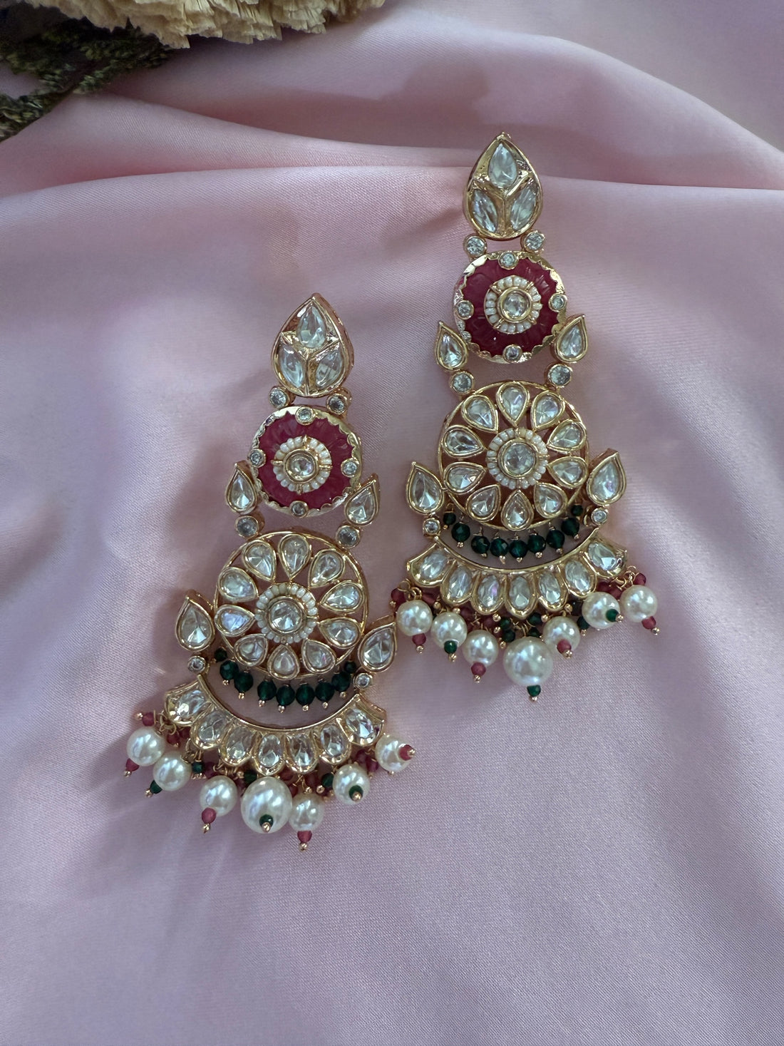 Kavita Moissanite Polki Statement Earrings