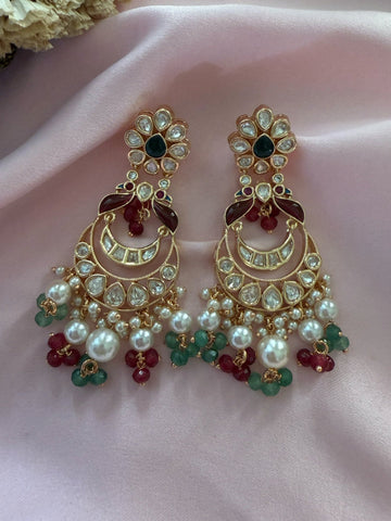 Mahira Moissanite Polki Statement Earrings