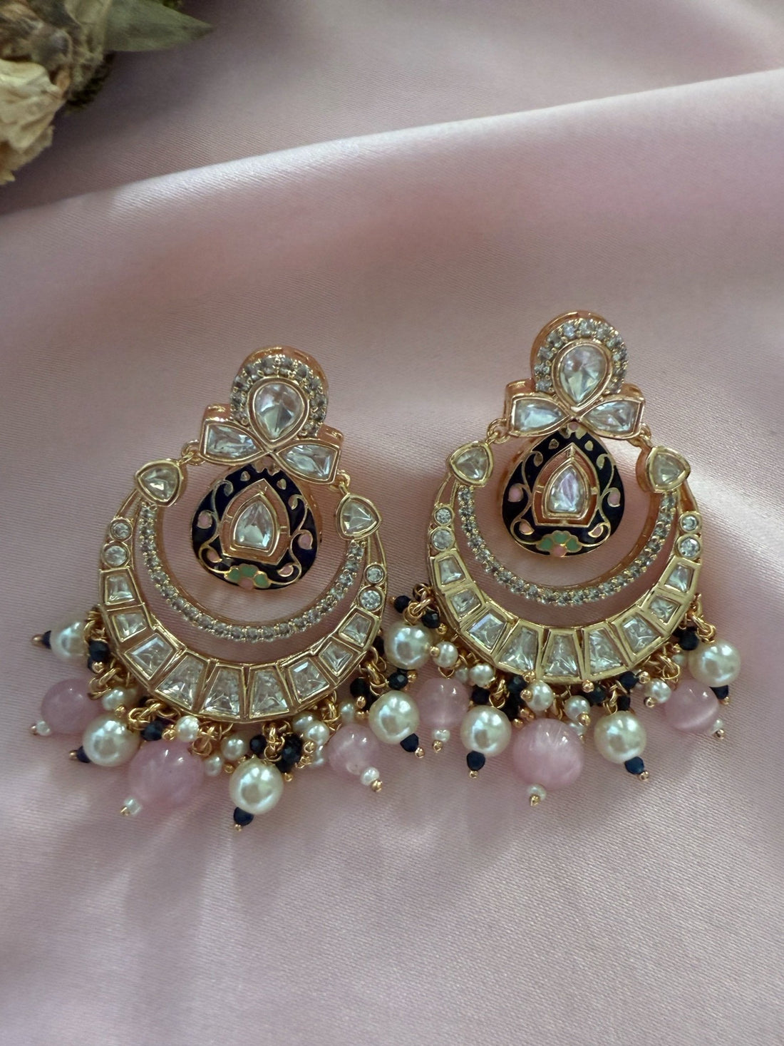 Lavanya Green Chandbali Earrings