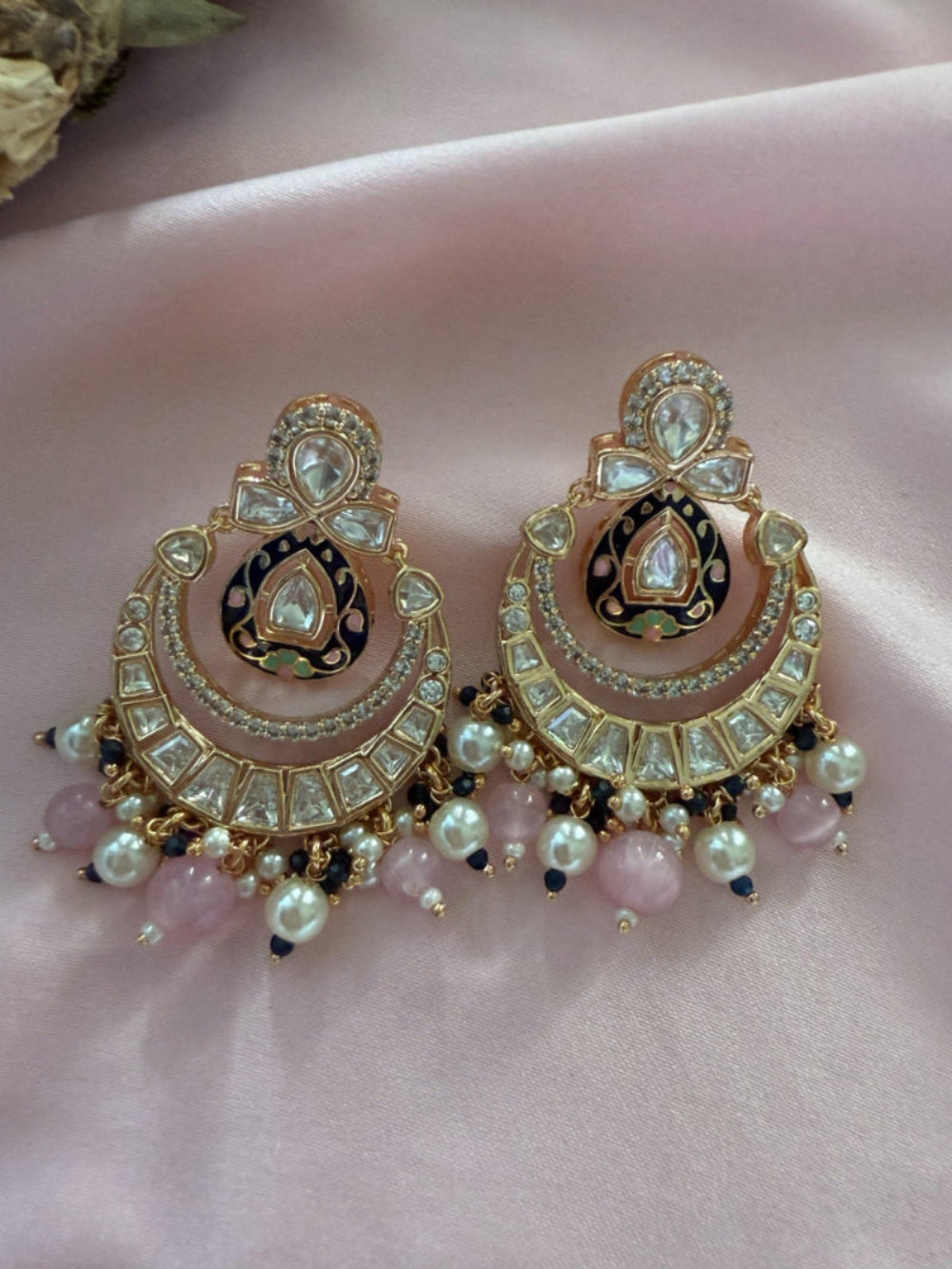 Lavanya Blue Chandbali Earrings