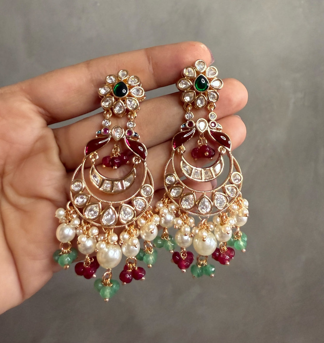 Mahira Moissanite Polki Statement Earrings