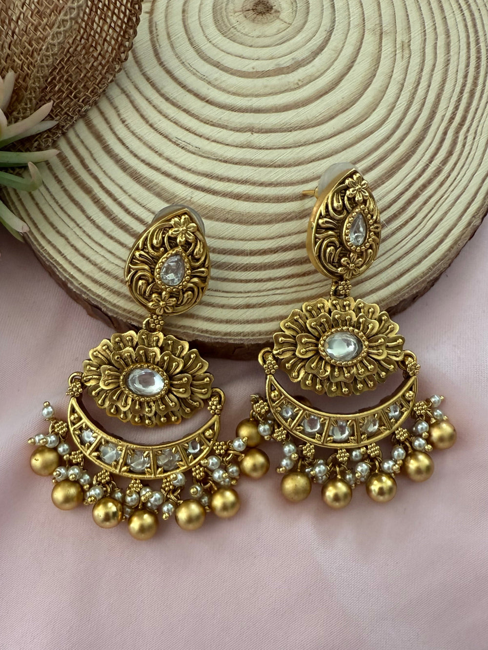 Rama Antique Gold Earrings