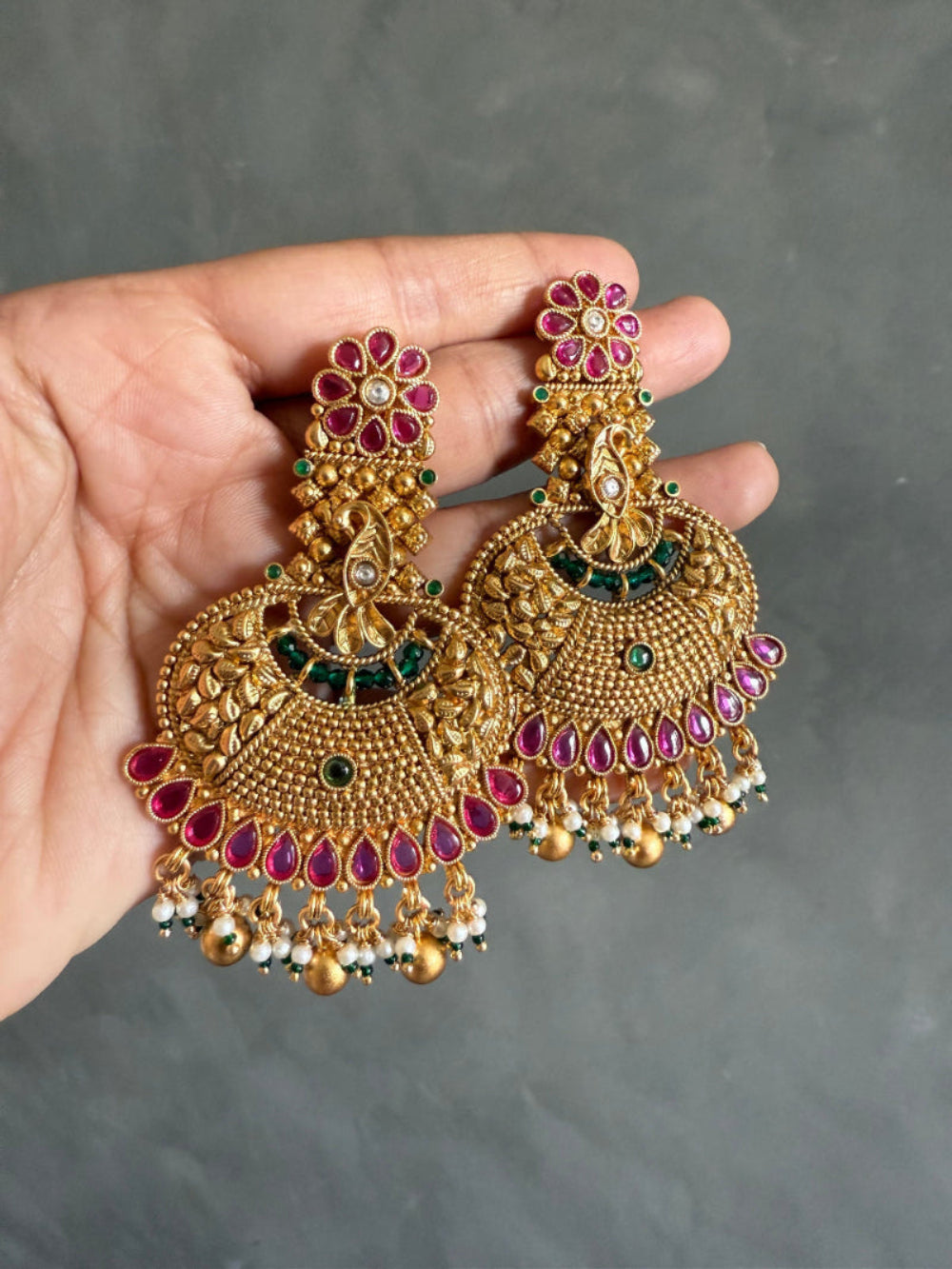 Saritha Antique Gold Earrings