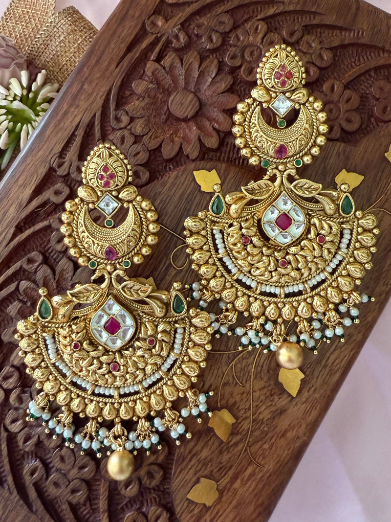 Rashmika Antique Gold Earrings