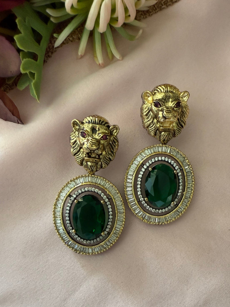 Sabyasachi Inspired Green Earrings