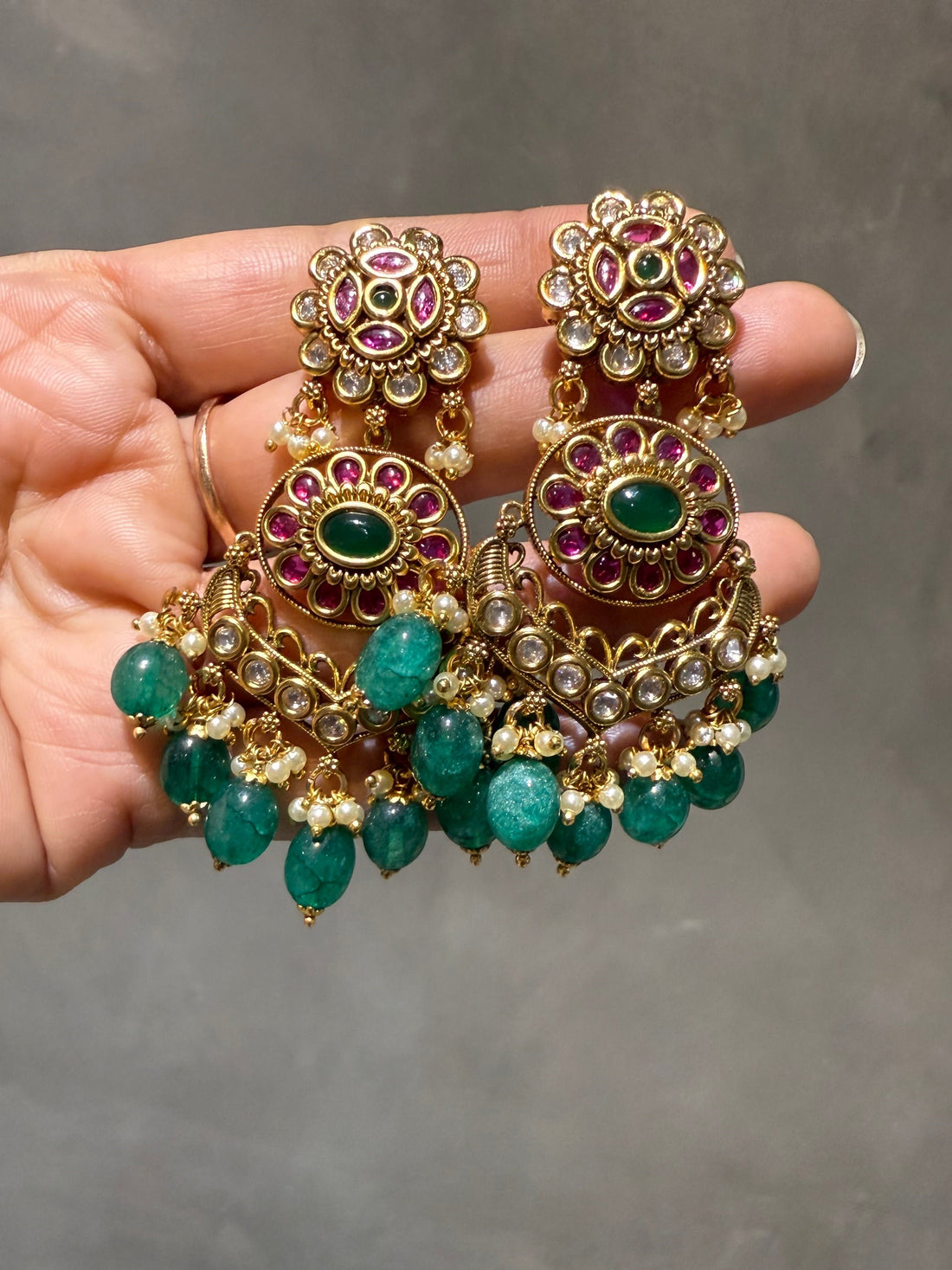 Kaushalya Antique Gold Earrings