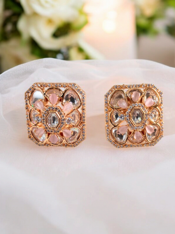 Mayuri Pink Moissanite Studs