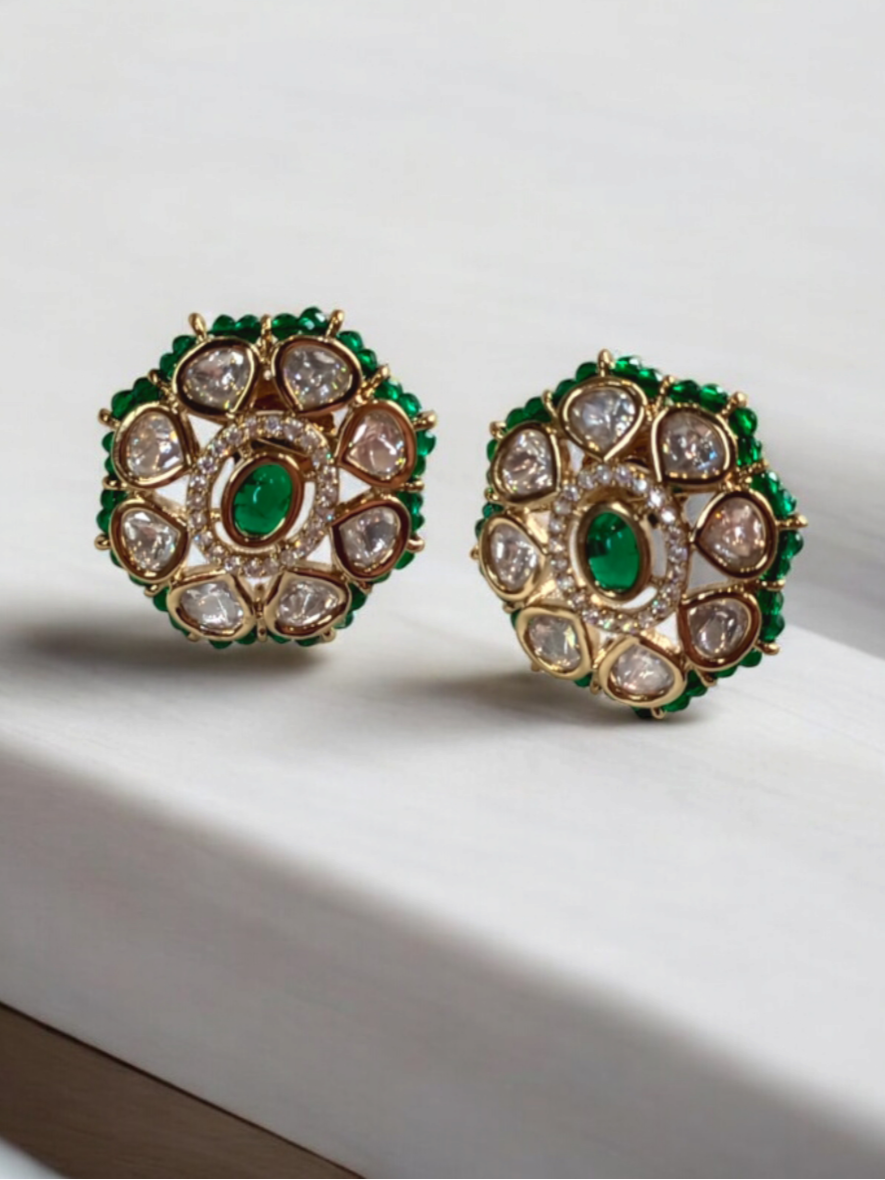 Kaveri Green Moissanite Studs