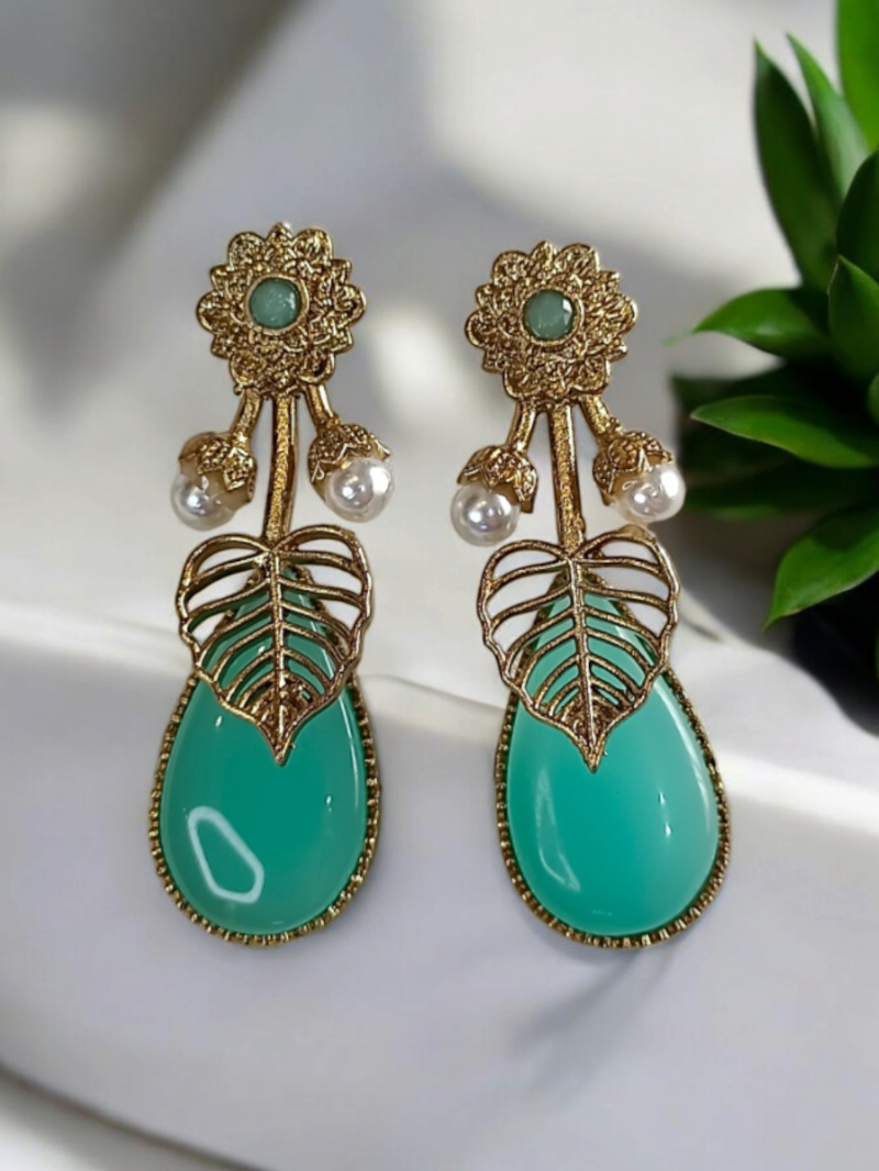 Laysa Blue Monalisa Stone Earrings