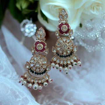 Kavita Moissanite Polki Statement Earrings